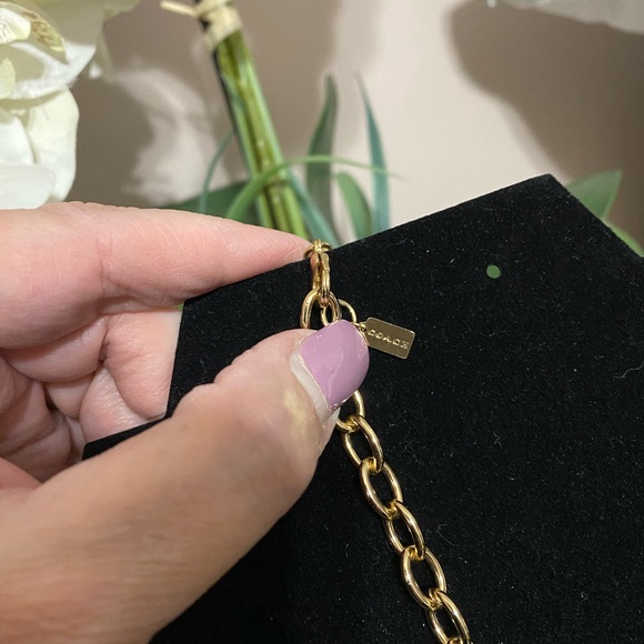 COACH New Chunky ‘C’ Necklace with Crystal Accents - NWT MSRP $255 - Picture 6 of 7